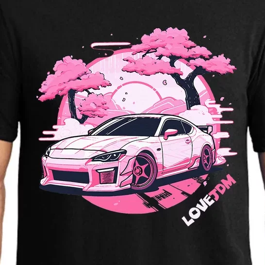 Love JDM Racer Pink Japanese Race Car Pajama Set