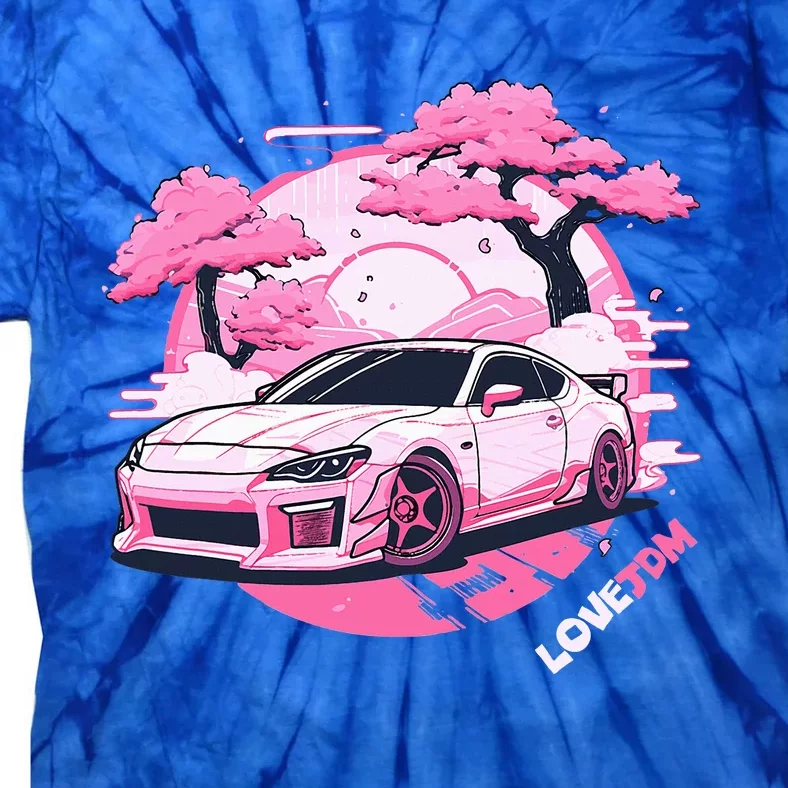 Love JDM Racer Pink Japanese Race Car Tie-Dye T-Shirt