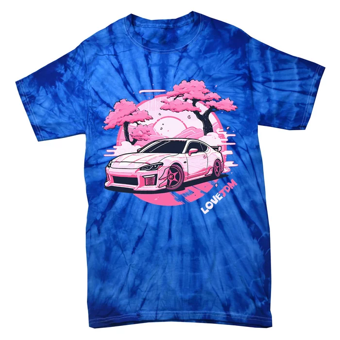 Love JDM Racer Pink Japanese Race Car Tie-Dye T-Shirt