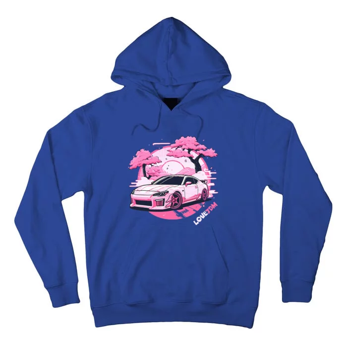 Love JDM Racer Pink Japanese Race Car Tall Hoodie