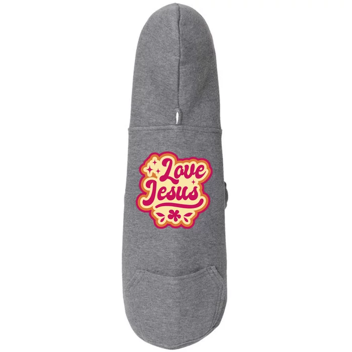 Love Jesus Retro Doggie 3-End Fleece Hoodie