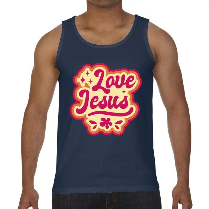 Love Jesus Retro Comfort Colors® Tank Top