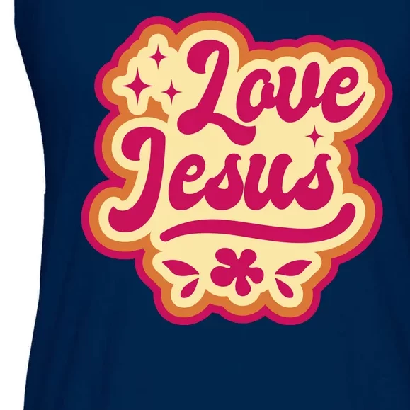 Love Jesus Retro Ladies Essential Flowy Tank