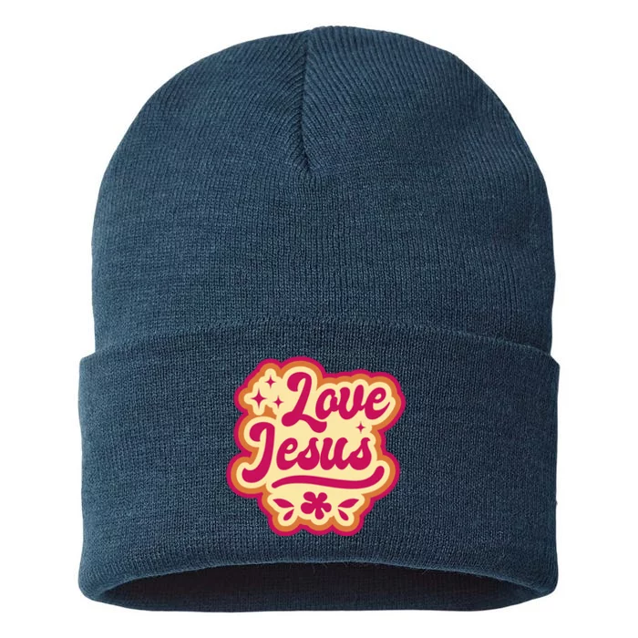 Love Jesus Retro Sustainable Knit Beanie