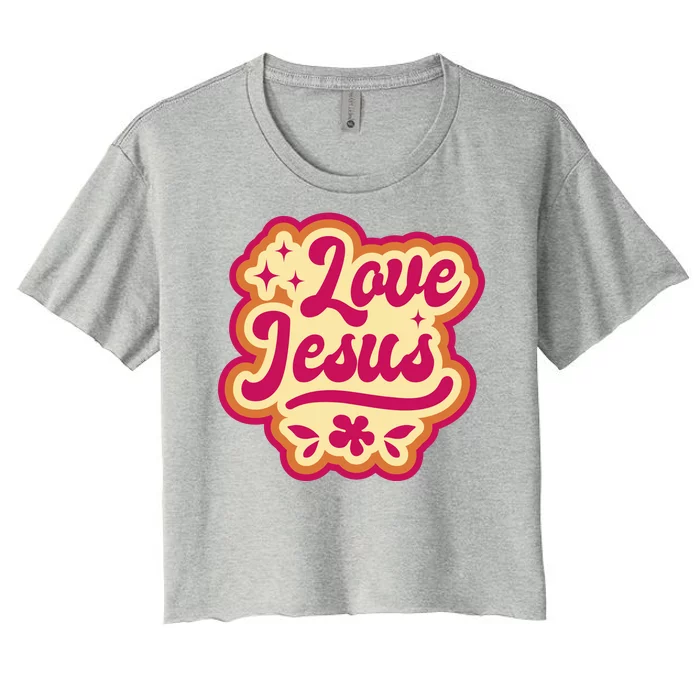 Love Jesus Retro Women's Crop Top Tee