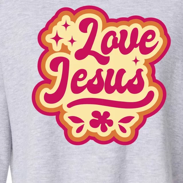 Love Jesus Retro Cropped Pullover Crew