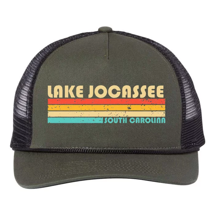 Lake Jocassee South Carolina Funny Fishing Camping Summer Retro Rope Trucker Hat Cap