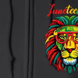 Lion Juneteenth Shirts Women Dress Black History Freedom Full Zip Hoodie