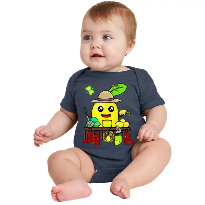 Lemon Juice Shop Lemon Summer Time Fruits Baby Bodysuit