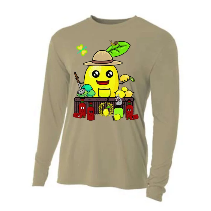 Lemon Juice Shop Lemon Summer Time Fruits Cooling Performance Long Sleeve Crew