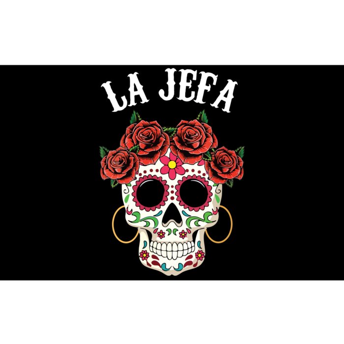 La Jefa Sugar Skull Mexican Dia De Los Muertos Dead Vneck Bumper Sticker