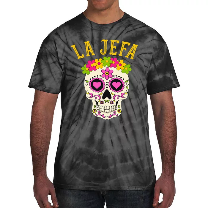 La Jefa Sugar Skull Dia De Los Muertos Costume Tie-Dye T-Shirt