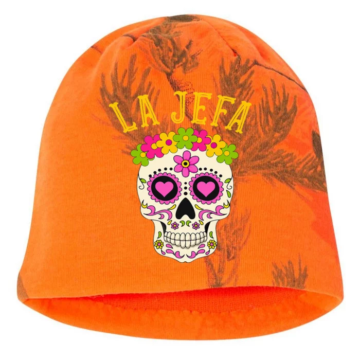 La Jefa Sugar Skull Dia De Los Muertos Costume Kati - Camo Knit Beanie