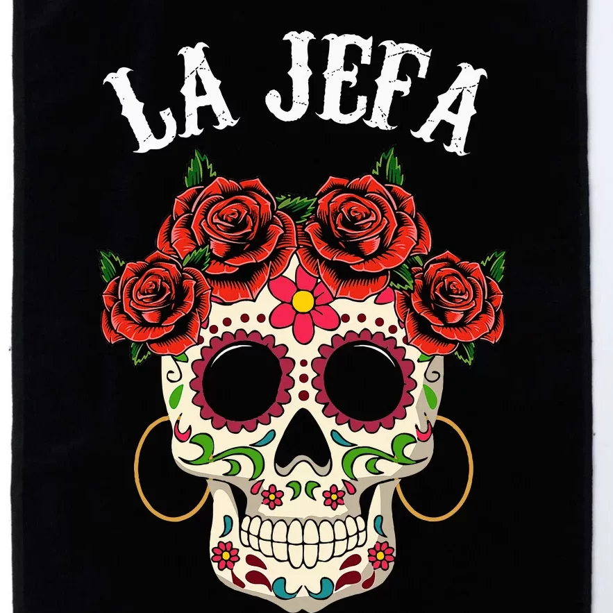 La Jefa Sugar Skull Mexican Dia De Los Muertos Dead Platinum Collection Golf Towel