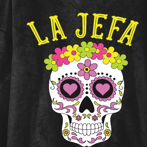 La Jefa Sugar Skull Dia De Los Muertos Costume Hooded Wearable Blanket