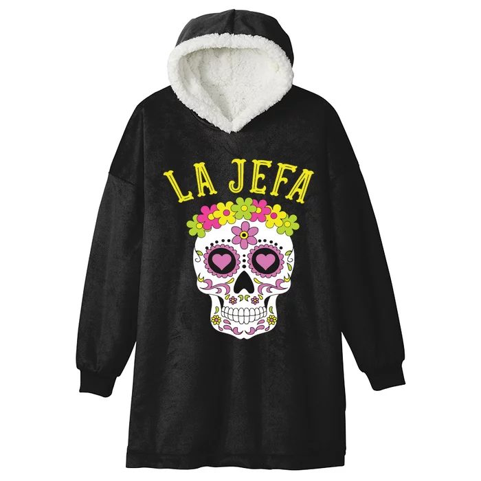 La Jefa Sugar Skull Dia De Los Muertos Costume Hooded Wearable Blanket