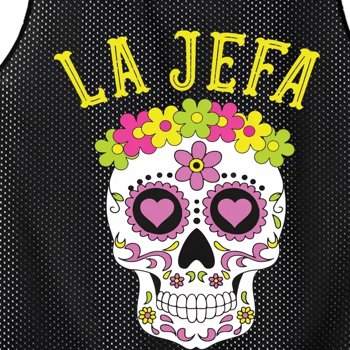 La Jefa Sugar Skull Dia De Los Muertos Costume Mesh Reversible Basketball Jersey Tank