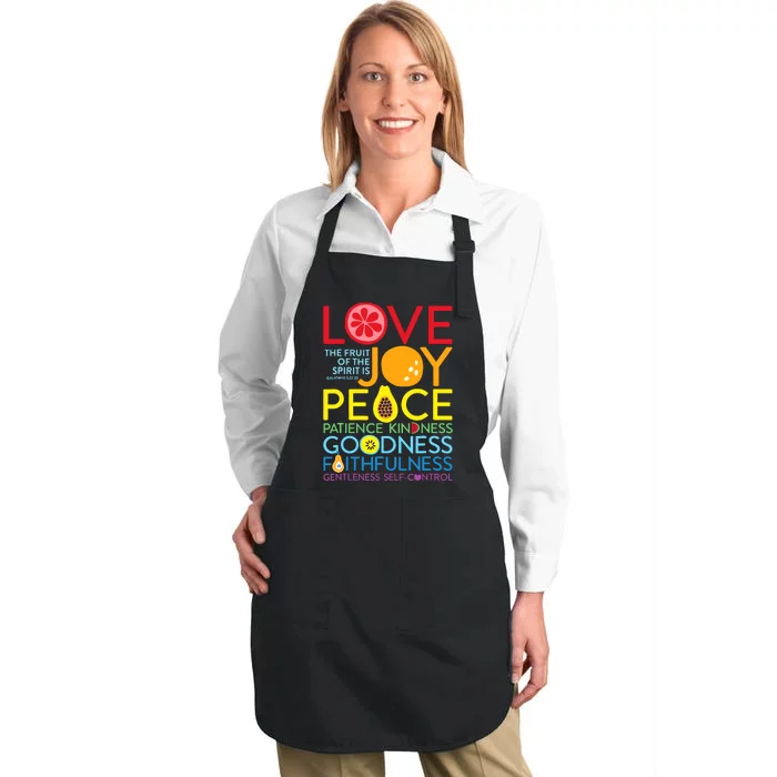 Love Joy The Fruit Of The Spirit Is Galatians Full-Length Apron With Pocket