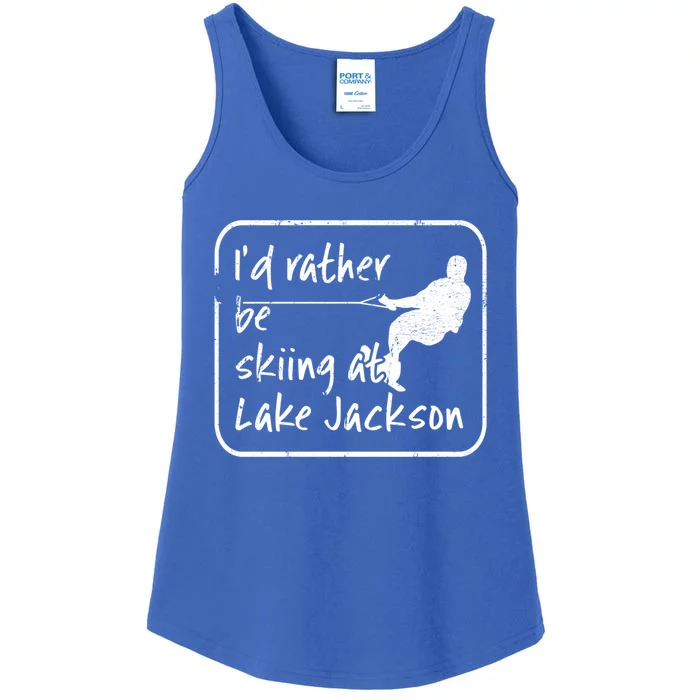 Lake Jackson Texas Id Rather Be Water Skiing Cool Gift Ladies Essential Tank