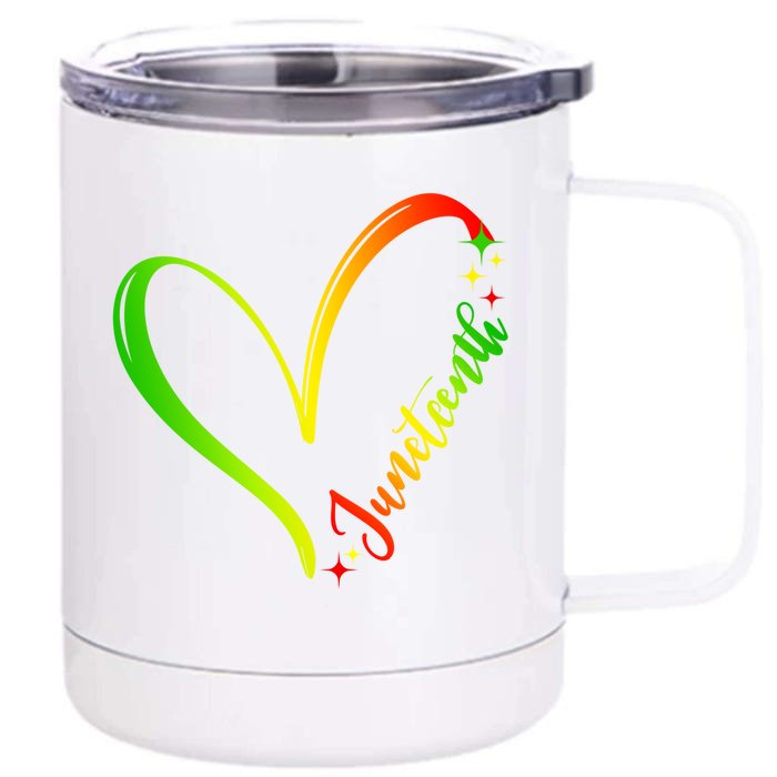 Love Juneteenth Tie Dye Heart Black History Freedom Day Gift Front & Back 12oz Stainless Steel Tumbler Cup