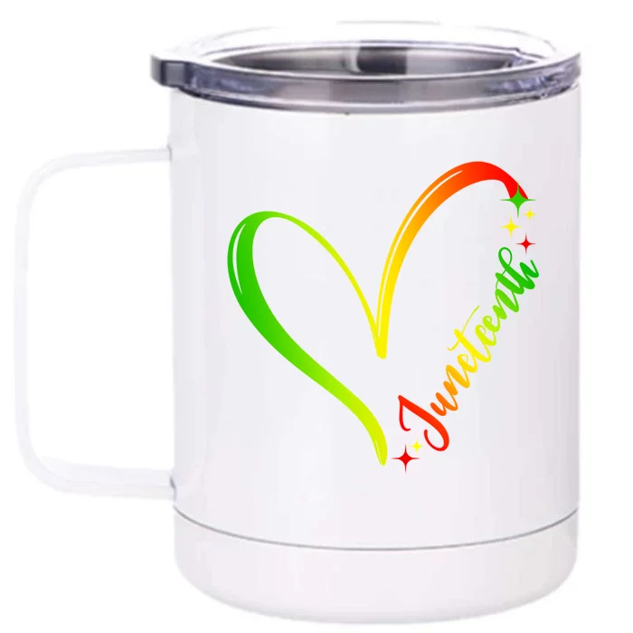 Love Juneteenth Tie Dye Heart Black History Freedom Day Gift Front & Back 12oz Stainless Steel Tumbler Cup