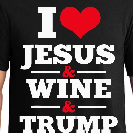 Love Jesus Wine Trump Religious Christian Faith Pajama Set