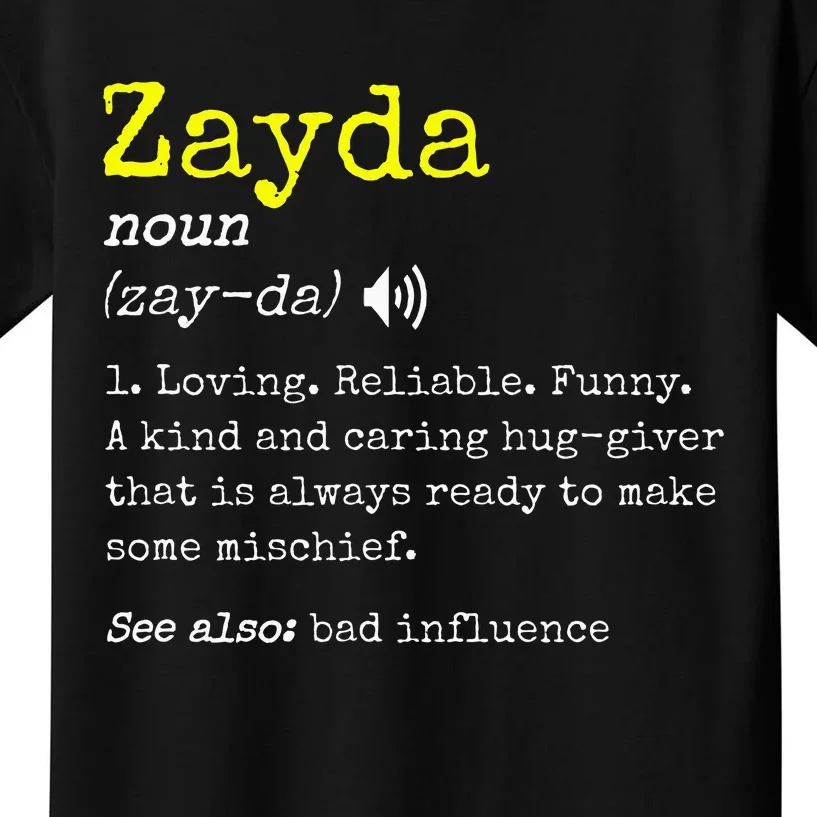 Loving Jewish Yiddish Grandad Definition Saying Funny Zayda Kids T-Shirt