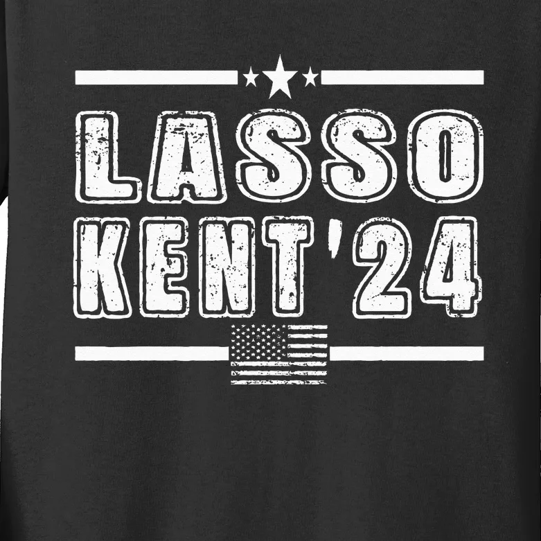 Lasso Kent' 24 Funny Usa Flag Sports 4th of july Kids Long Sleeve Shirt