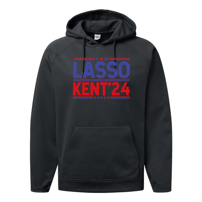 Lasso Kent 24 Funny Usa Flag Sports 4th Of July Election Performance Fleece Hoodie