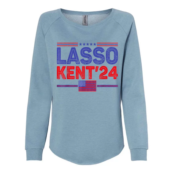 Lasso Kent 24 Funny Usa Flag Sports 4th Of July Election Womens California Wash Sweatshirt