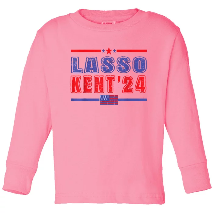 Lasso Kent 24 Funny Usa Flag Sports 4th Of July Toddler Long Sleeve Shirt