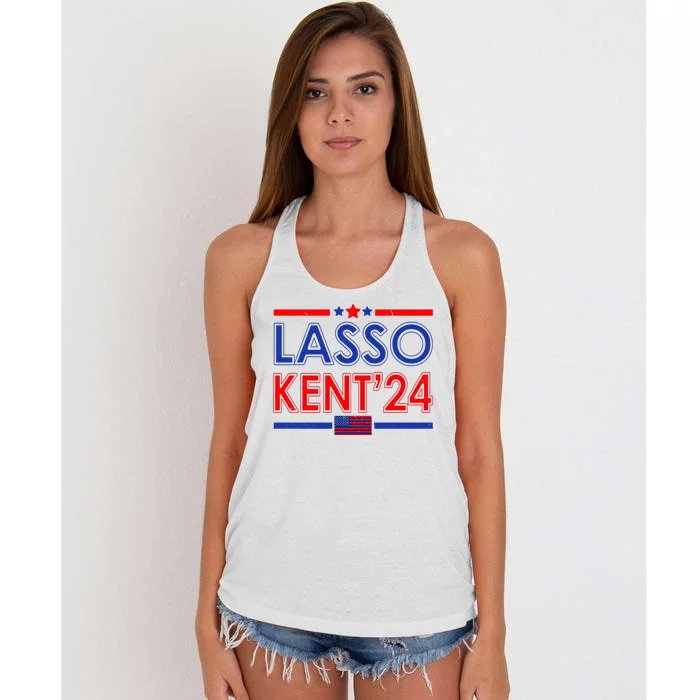 Lasso Kent 2024 Vintage USA Political Women's Knotted Racerback Tank