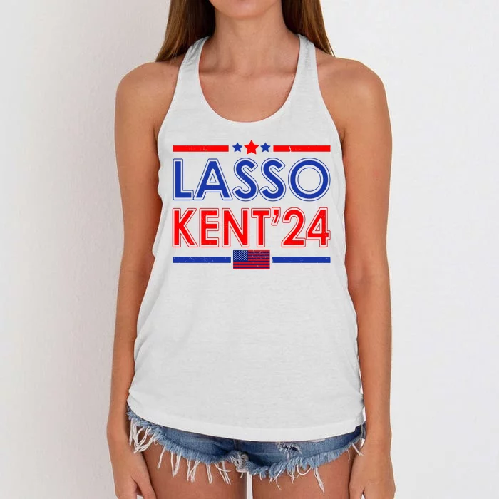 Lasso Kent 2024 Vintage USA Political Women's Knotted Racerback Tank