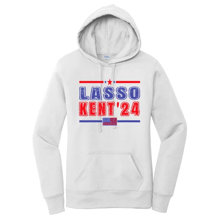 Lasso Kent 24 Funny Usa Flag Sports 4th Of July Women's Pullover Hoodie