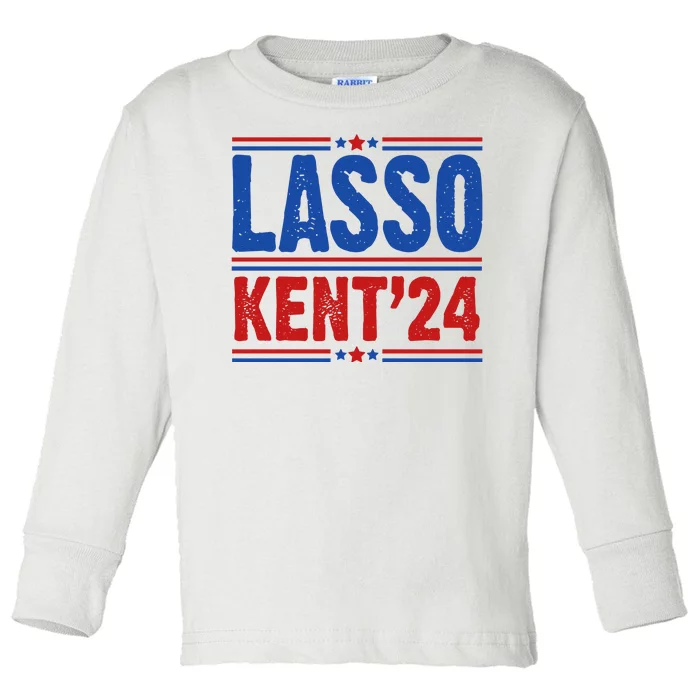 Lasso Kent 2024 Distressed Politcal Toddler Long Sleeve Shirt