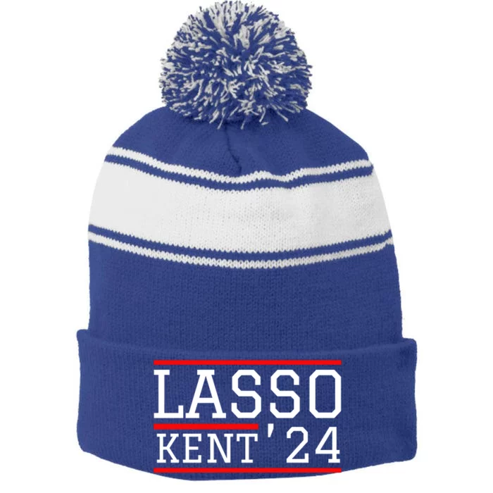 Lasso Kent 2024 Red And Blue American Stripe Pom Pom Beanie