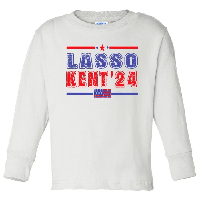 Lasso Kent 24 Funny Usa Flag Sports 4th Of July Toddler Long Sleeve Shirt