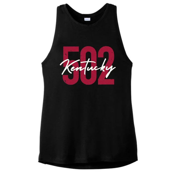 Louisville Kentucky 502 Area Code Ladies Tri-Blend Wicking Tank