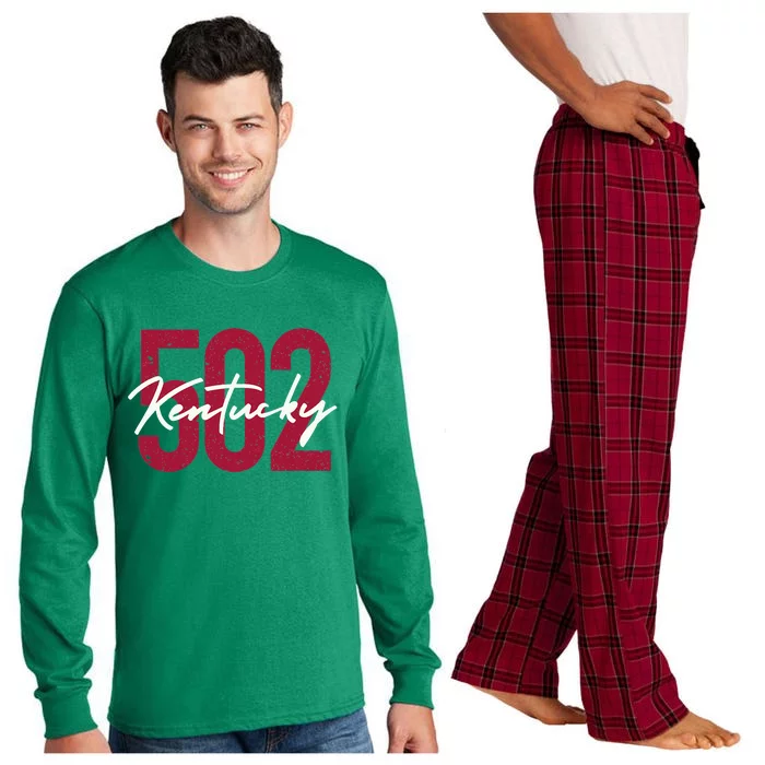 Louisville Kentucky 502 Area Code Long Sleeve Pajama Set