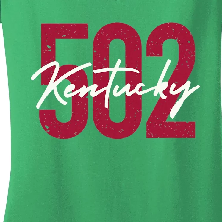 Louisville Kentucky 502 Area Code Women's V-Neck T-Shirt