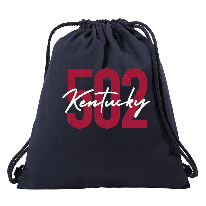 Louisville Kentucky 502 Area Code Drawstring Bag