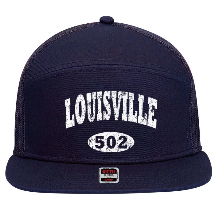 Louisville Kentucky Area Code 502 7 Panel Mesh Trucker Snapback Hat