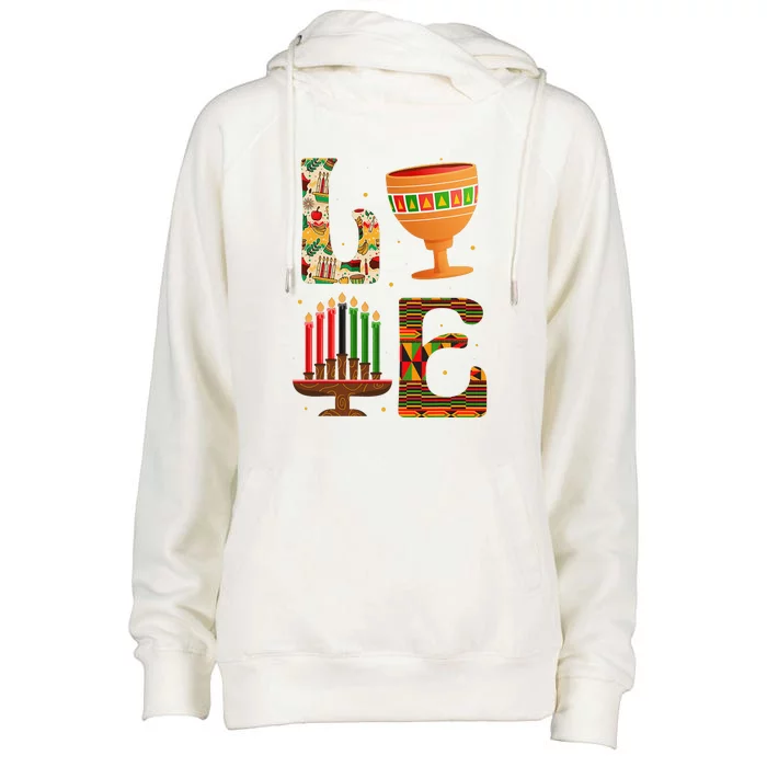 Love Kwanzaa African American Celebration Month Womens Funnel Neck Pullover Hood