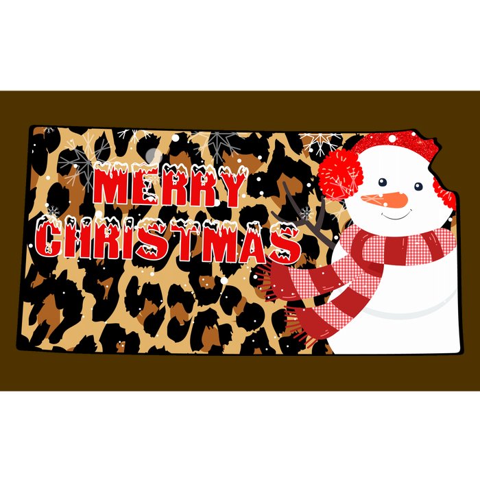 Leopard Kansas Christmas With Snowman Bumper Sticker