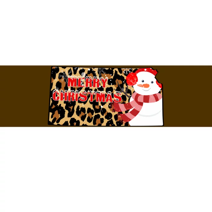 Leopard Kansas Christmas With Snowman Bumper Sticker