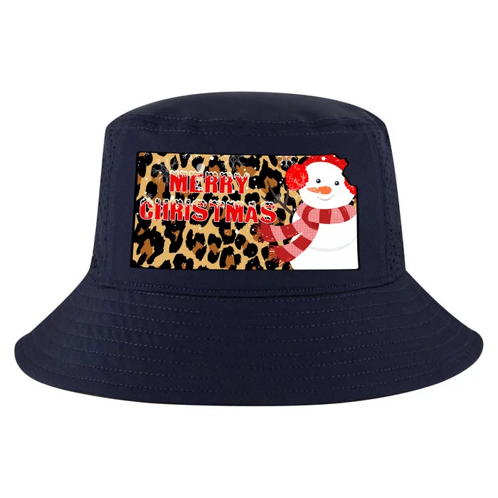 Leopard Kansas Christmas With Snowman Cool Comfort Performance Bucket Hat