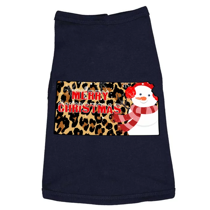 Leopard Kansas Christmas With Snowman Doggie Tank