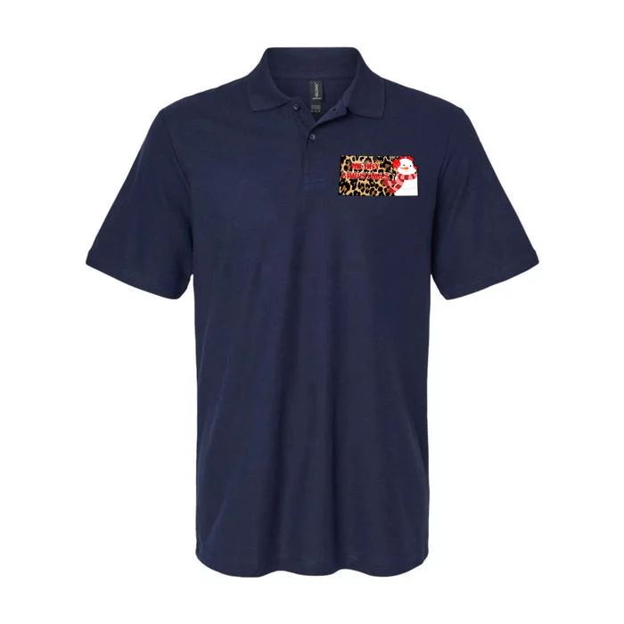 Leopard Kansas Christmas With Snowman Softstyle Adult Sport Polo