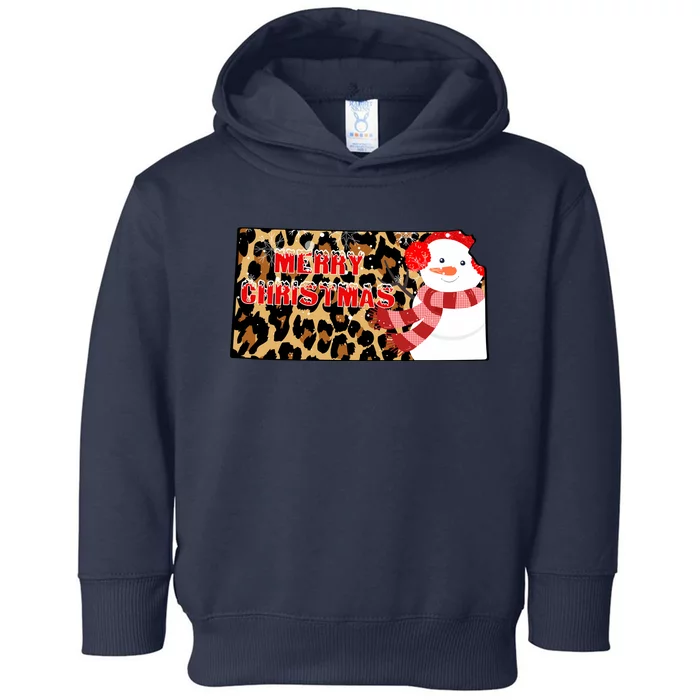 Leopard Kansas Christmas With Snowman Toddler Hoodie