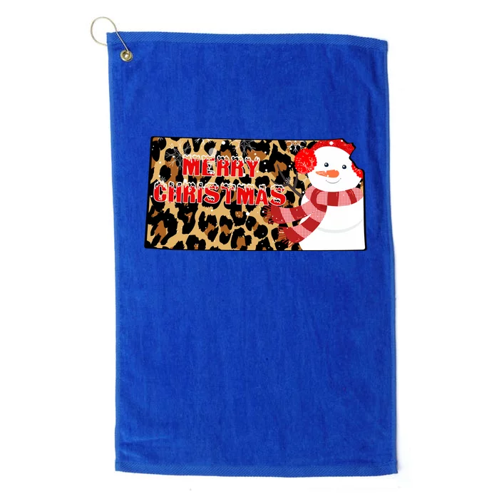 Leopard Kansas Christmas With Snowman Platinum Collection Golf Towel